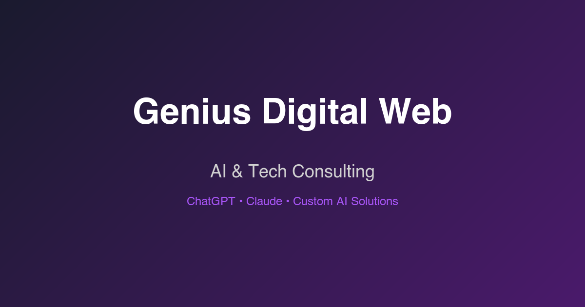 Genius Digital Web | AI & Tech Consulting
